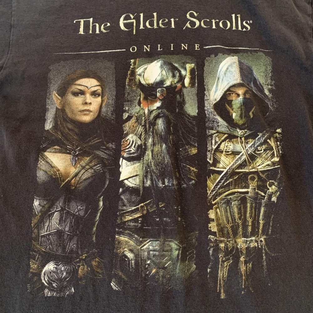 The Elder Scrolls Online Shirt Mens Medium Black Graphic‎ Tee Bethesda 2014 MMO
